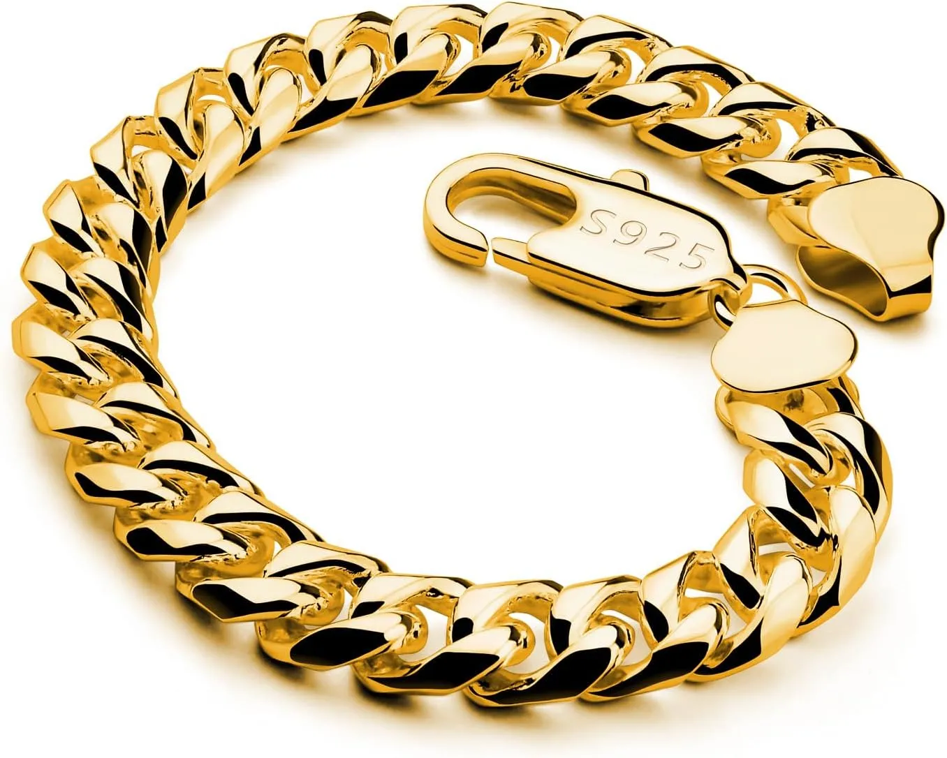 Italian Men 925 Sterling Silver Bracelet 8-10-12MM Solid Miami Cuban Link Curb Chain 7" 7.5" 8" 8.5" 9" 9.5" 10" Bangle Man Jewelry Gift