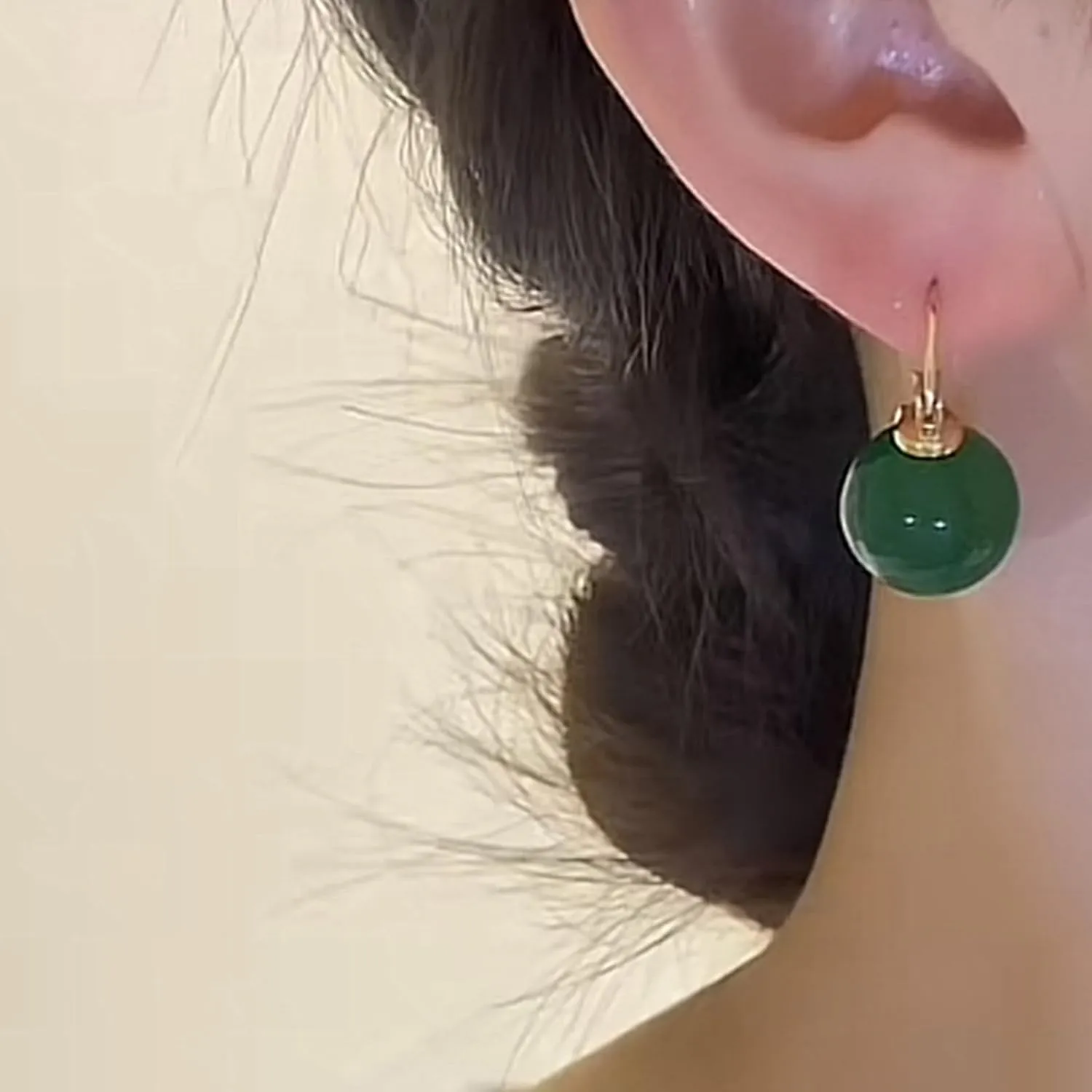 Jade Earrings for Women Green Gemstone Earrings Teardrop Dangle Earings Emerald Huggie Hoop Earring Elegant Jewelry Gifts for Women