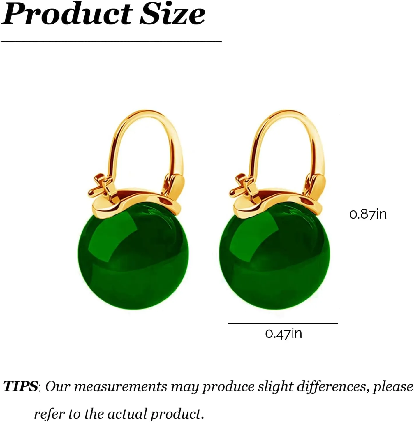 Jade Earrings for Women Green Gemstone Earrings Teardrop Dangle Earings Emerald Huggie Hoop Earring Elegant Jewelry Gifts for Women
