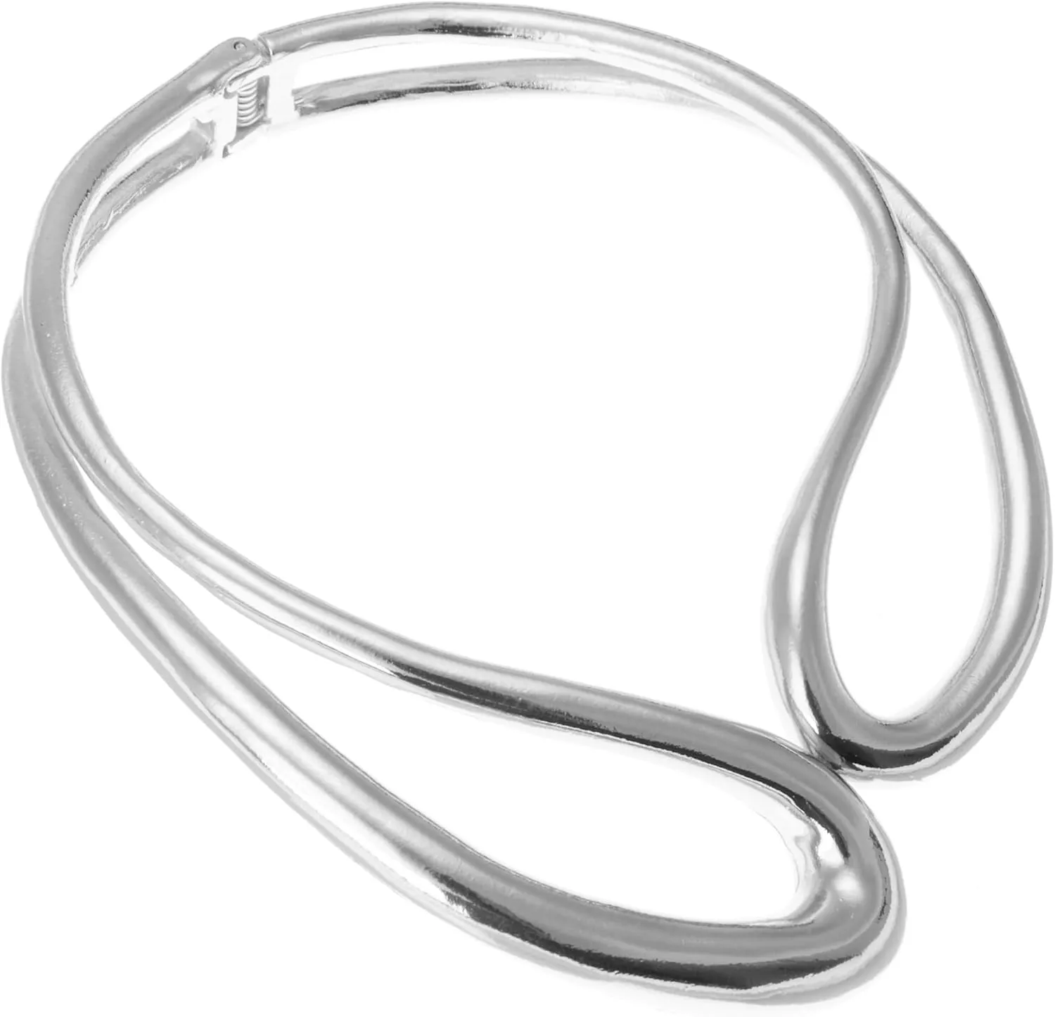 Jerollin Gold/Silver Choker Collar Necklaces for Women, Stainless Steel Gold Statement Necklace Open Choker Bib Necklace African Jewelry Necklace