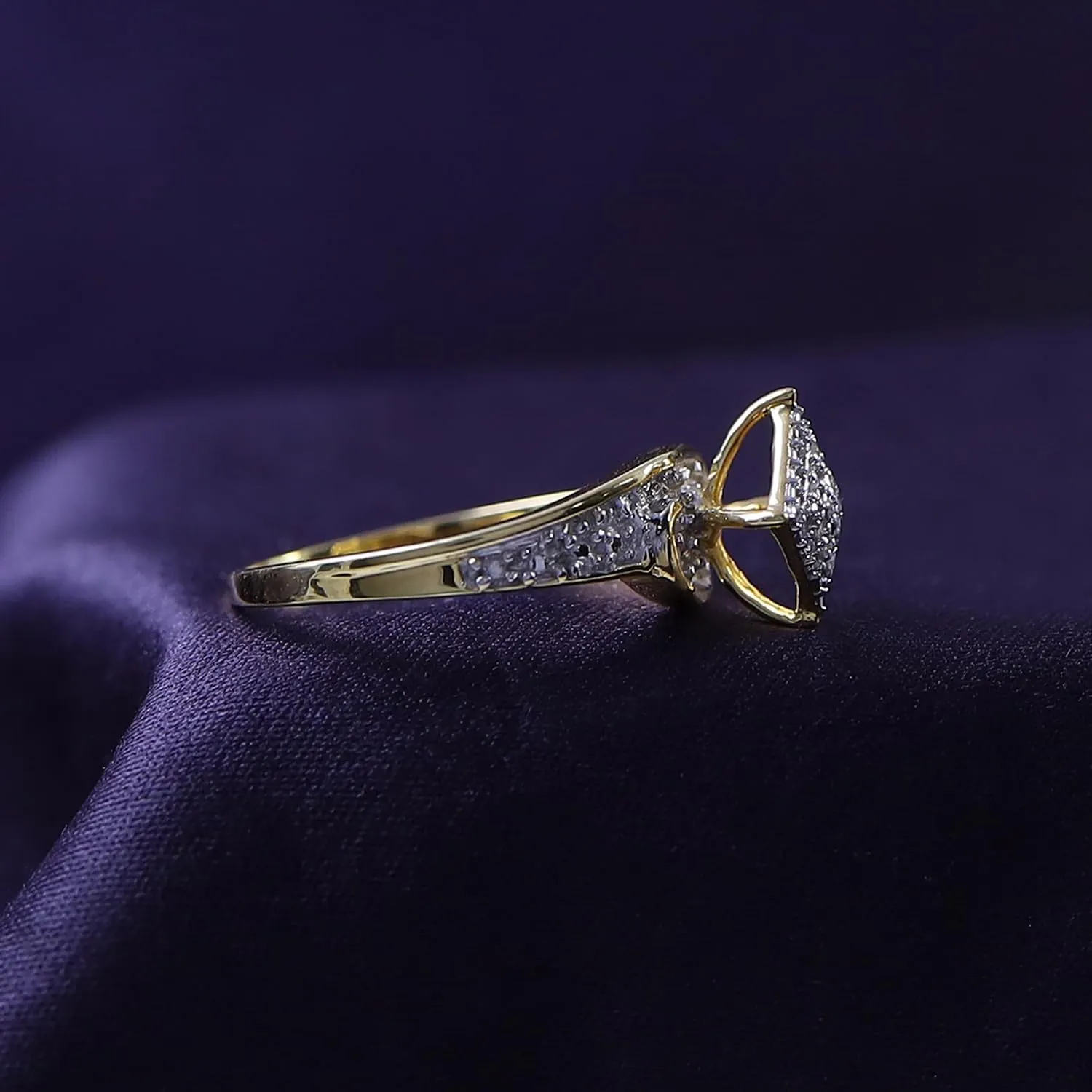 Jewel Zone US White Natural Diamond Cluster Ring in 14k Gold Over Sterling Silver
