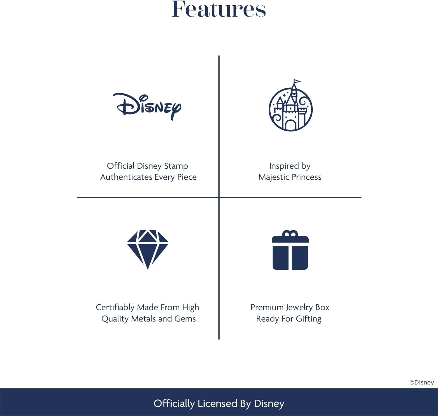 Jewelili Enchanted Disney Fine Jewelry Sterling Silver 1/4 Cttw Diamond Disney Princess Tiara Ring.