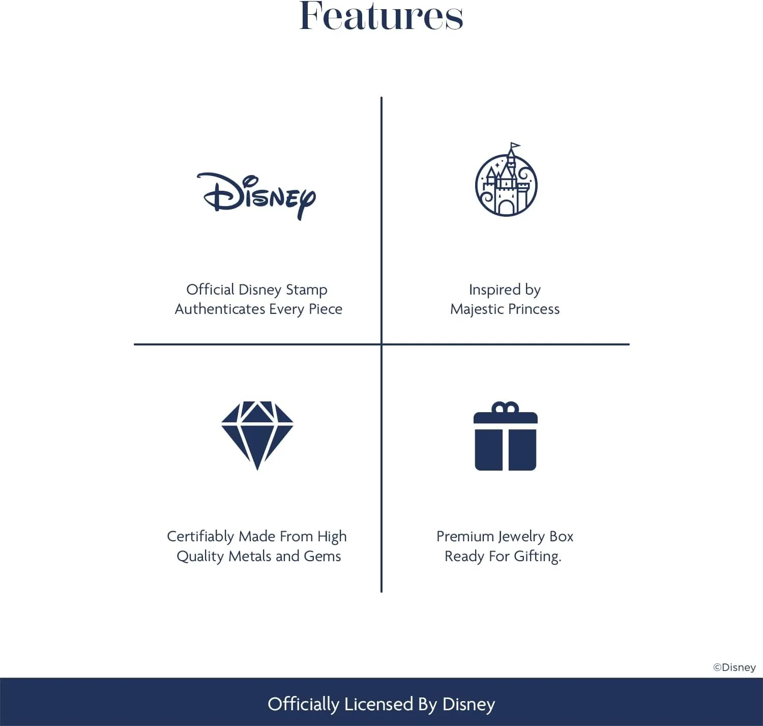 Jewelili Enchanted Disney Fine Jewelry Sterling Silver and 10K Rose Gold 1/5 CTTW Diamond Majestic princess Tiara Ring.