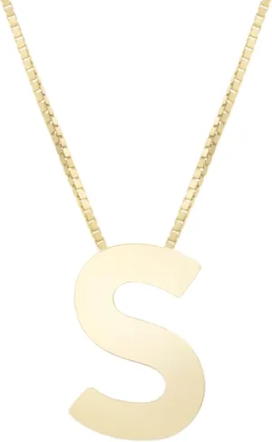 Jewelry Affairs 14k Yellow Gold Initial Letter Pendant Necklace, 18"