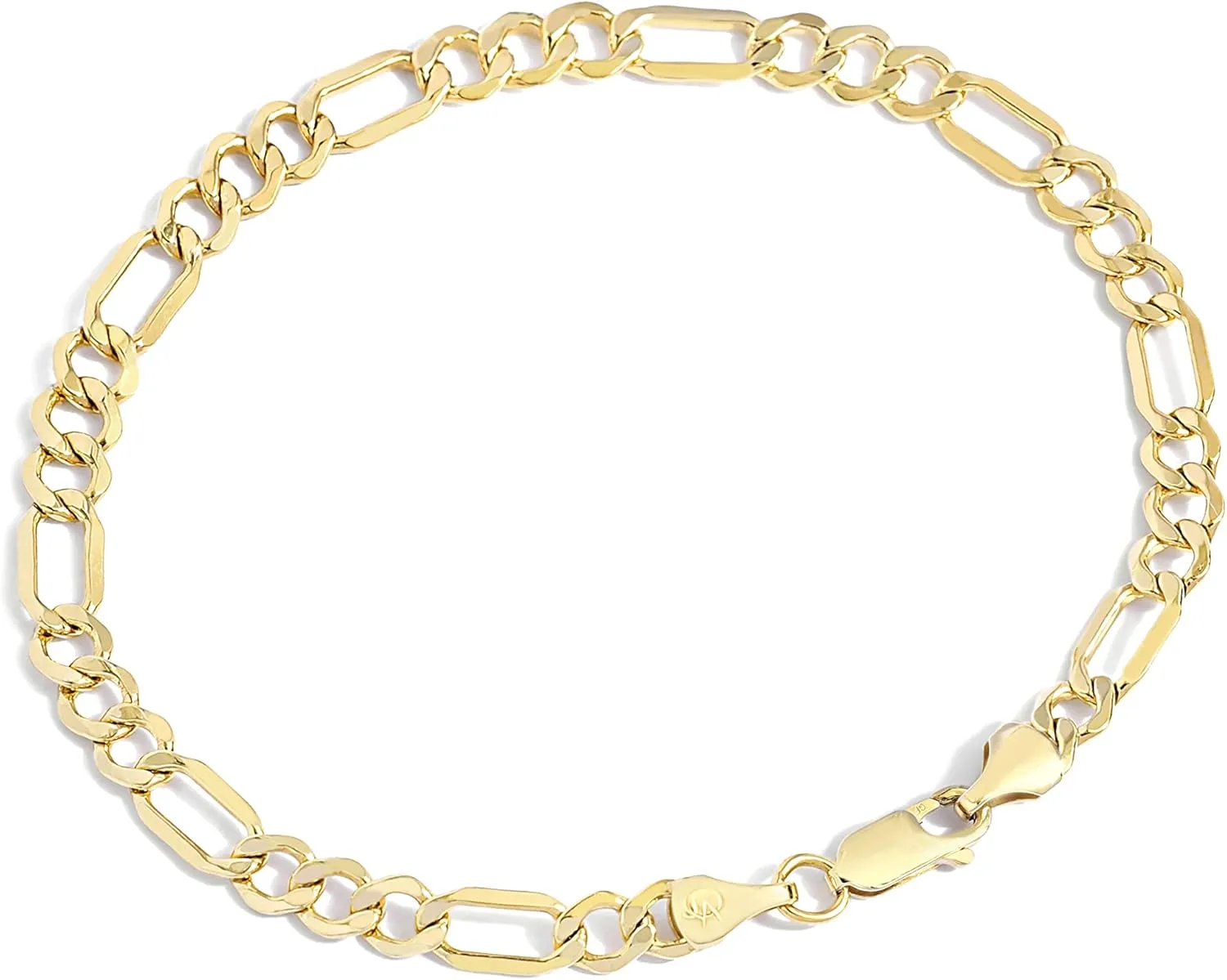Jewelry Atelier Gold Filled Chain Bracelet Collection - 14K Solid Yellow Gold Filled Figaro Chain Bracelets for Women and Men with Different Sizes (4.7mm, 5.6mm)