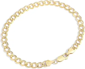 Jewelry Atelier Gold Filled Chain Bracelet Collection - 14K Solid Yellow Gold Filled Miami Cuban Curb Link Chain Bracelets for Women and Men with Different Sizes (4.5mm, 5.5mm)