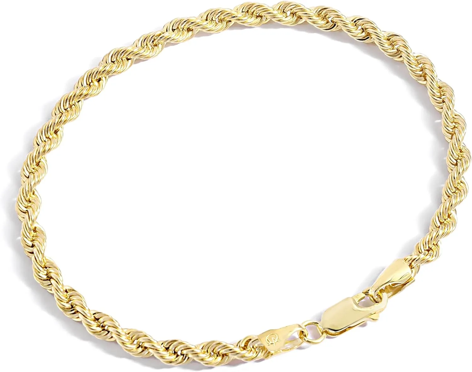Jewelry Atelier Gold Filled Chain Bracelet Collection - 14K Solid Yellow Gold Filled Rope Chain Bracelets for Women and Men with Different Sizes (2.7mm, 3.8mm)