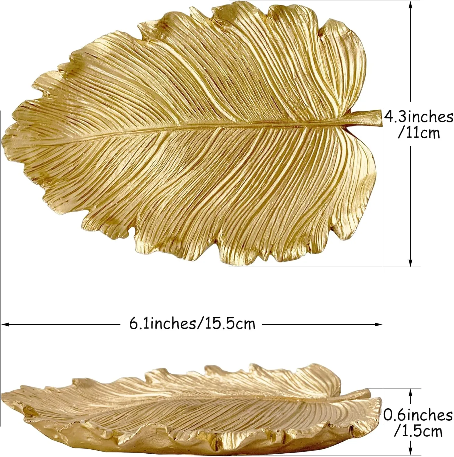 Jewelry Dish, Resin Small Leaf Shaped Ring Holder Jewelry Organizer, Trinket Dish Mini Tray for Christmas Birthday Wedding Gifts