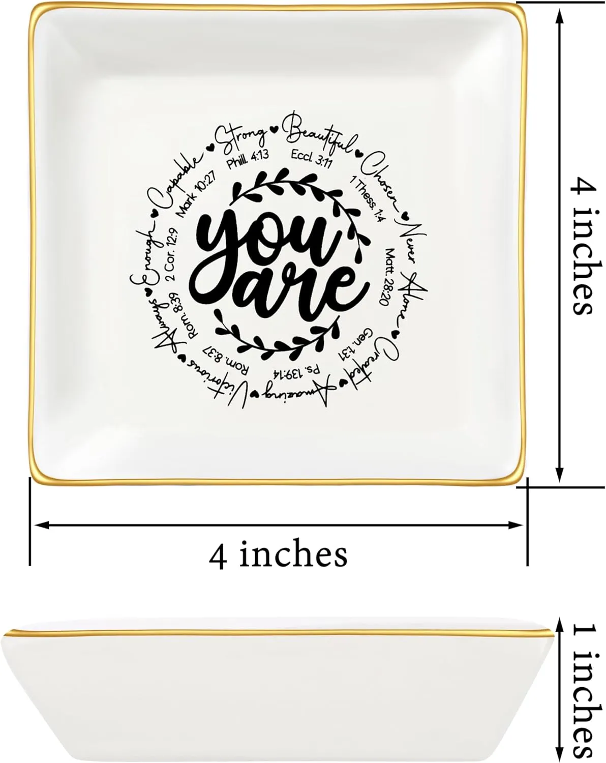 JoycuFF Religious Jewelry Dish - Christian Gifts for Women, Girls, Adults, Teens - Inspirational Catholic Communion Confirmation Easter Gift