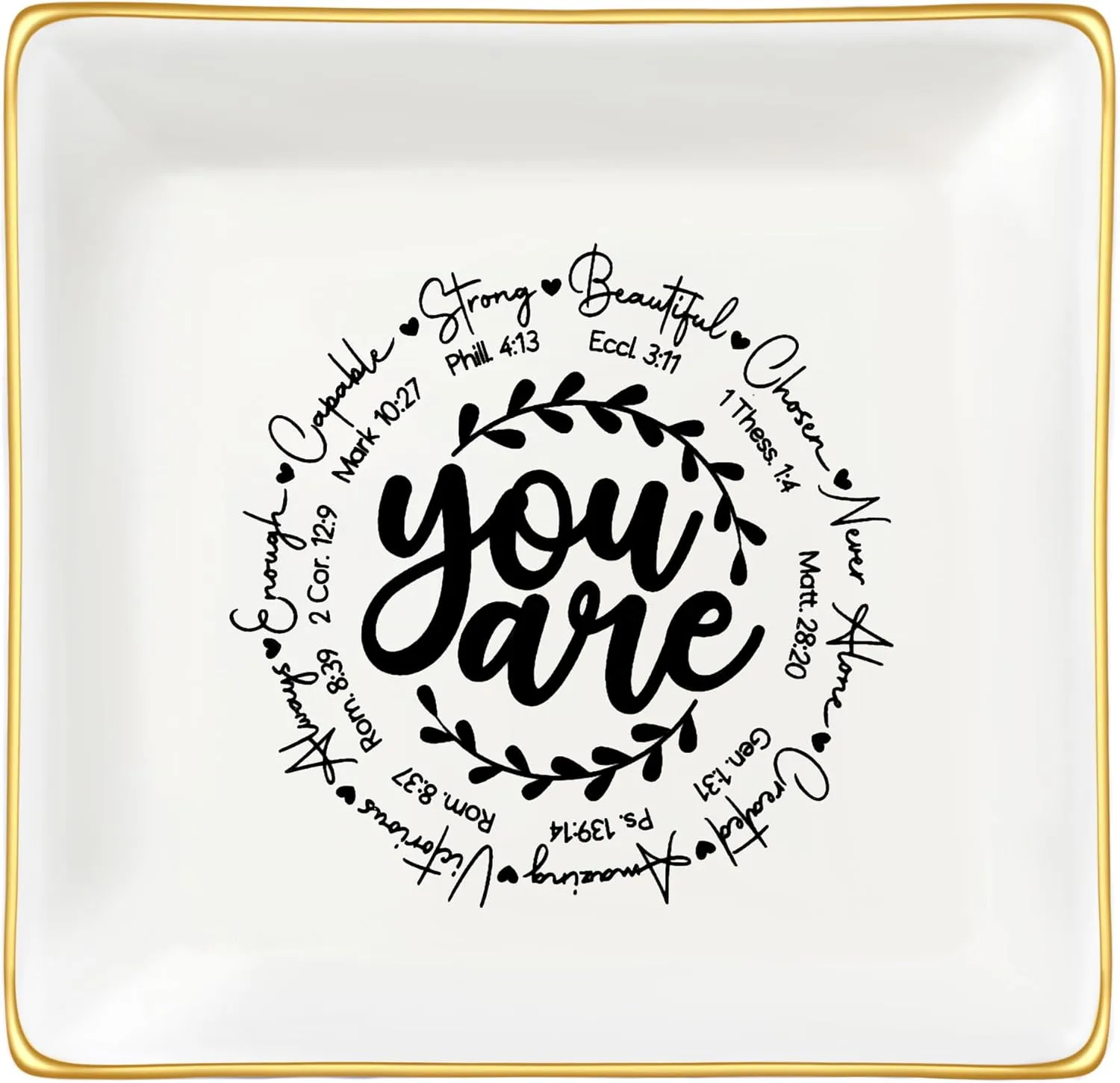 JoycuFF Religious Jewelry Dish - Christian Gifts for Women, Girls, Adults, Teens - Inspirational Catholic Communion Confirmation Easter Gift