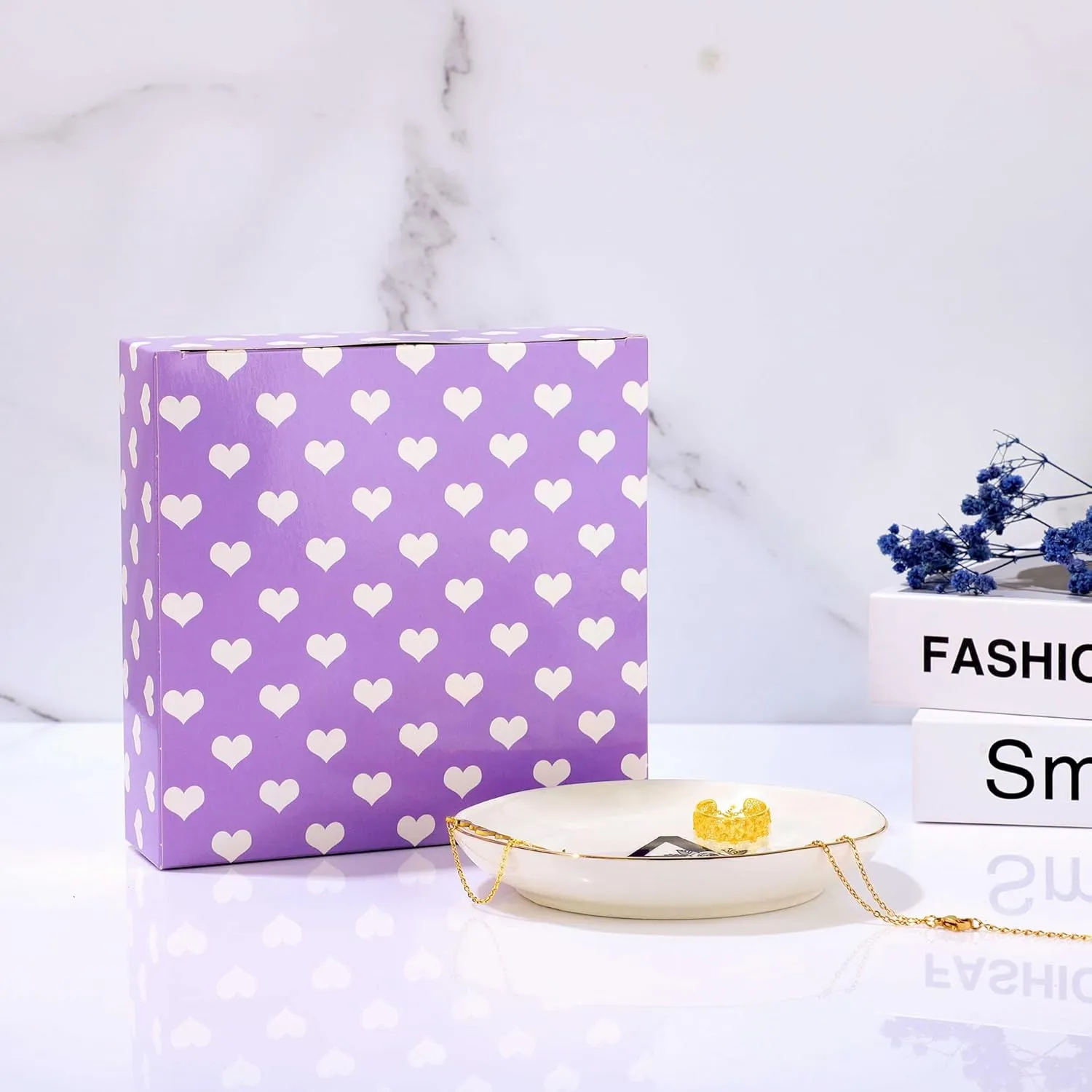 JoycuFF Stephanie Personalized Name Ceramic Jewelry Tray, Mothers Day Christmas Anniversary Engagement Birthday Gifts for Women Couples, Trinket Dish for Rings Earrings Necklaces Bracelets Keys