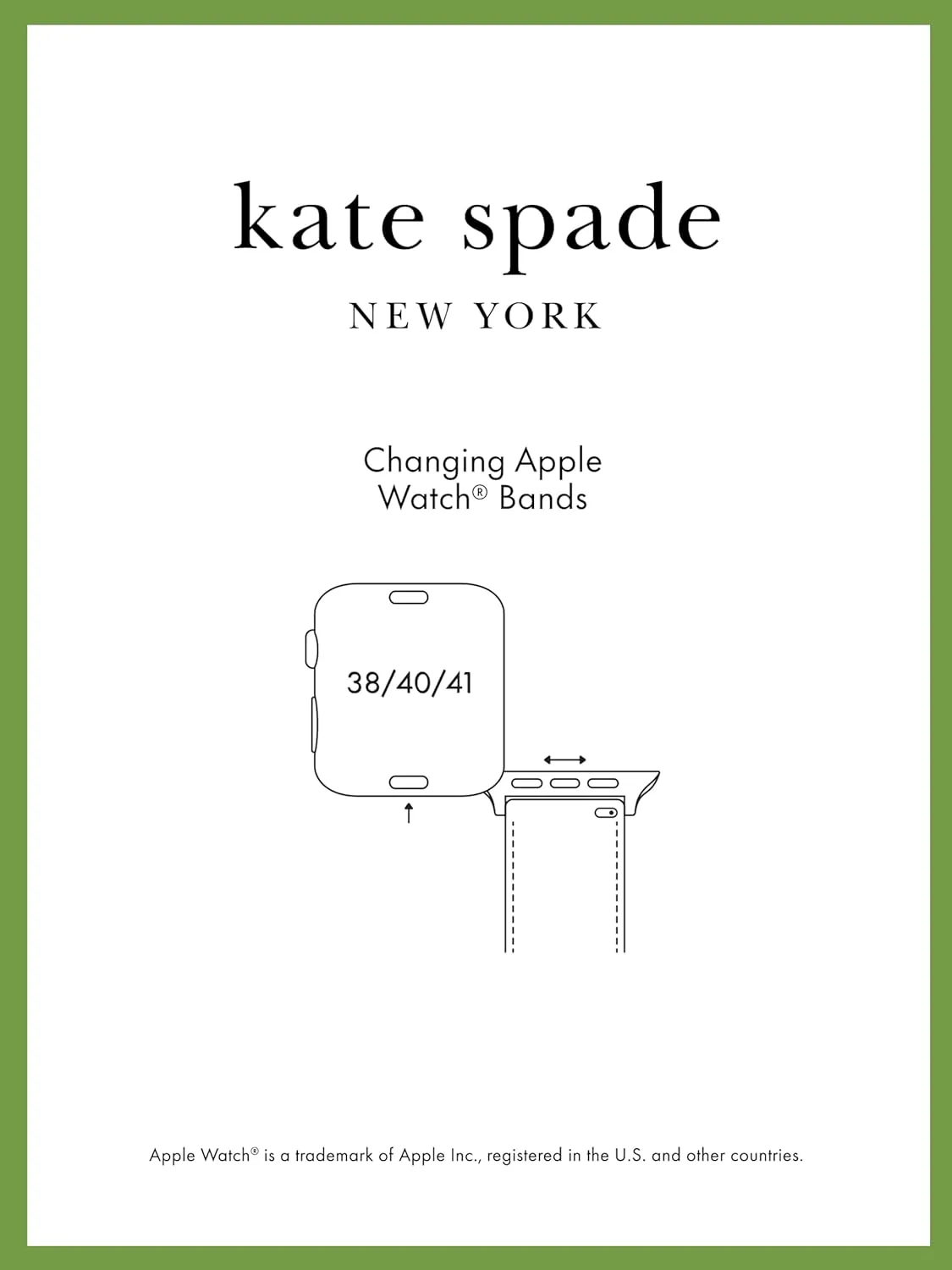 Kate Spade New York Designer Interchangeable Stainless Steel Band Compatible with Your 38/40/41mm Apple Watch Series 9/8/7/6/5/4/3/2/1/SE