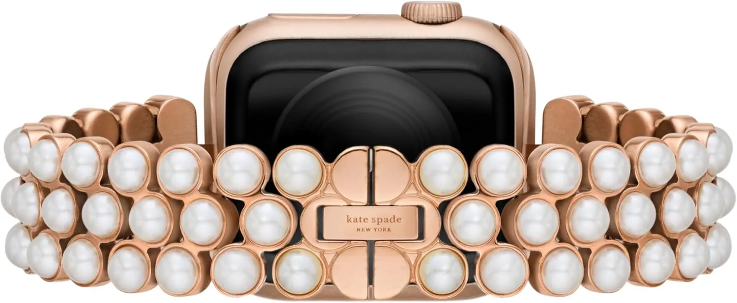 Kate Spade New York Designer Interchangeable Stainless Steel Band Compatible with Your 38/40/41mm Apple Watch Series 9/8/7/6/5/4/3/2/1/SE