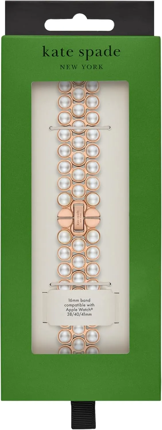 Kate Spade New York Designer Interchangeable Stainless Steel Band Compatible with Your 38/40/41mm Apple Watch Series 9/8/7/6/5/4/3/2/1/SE