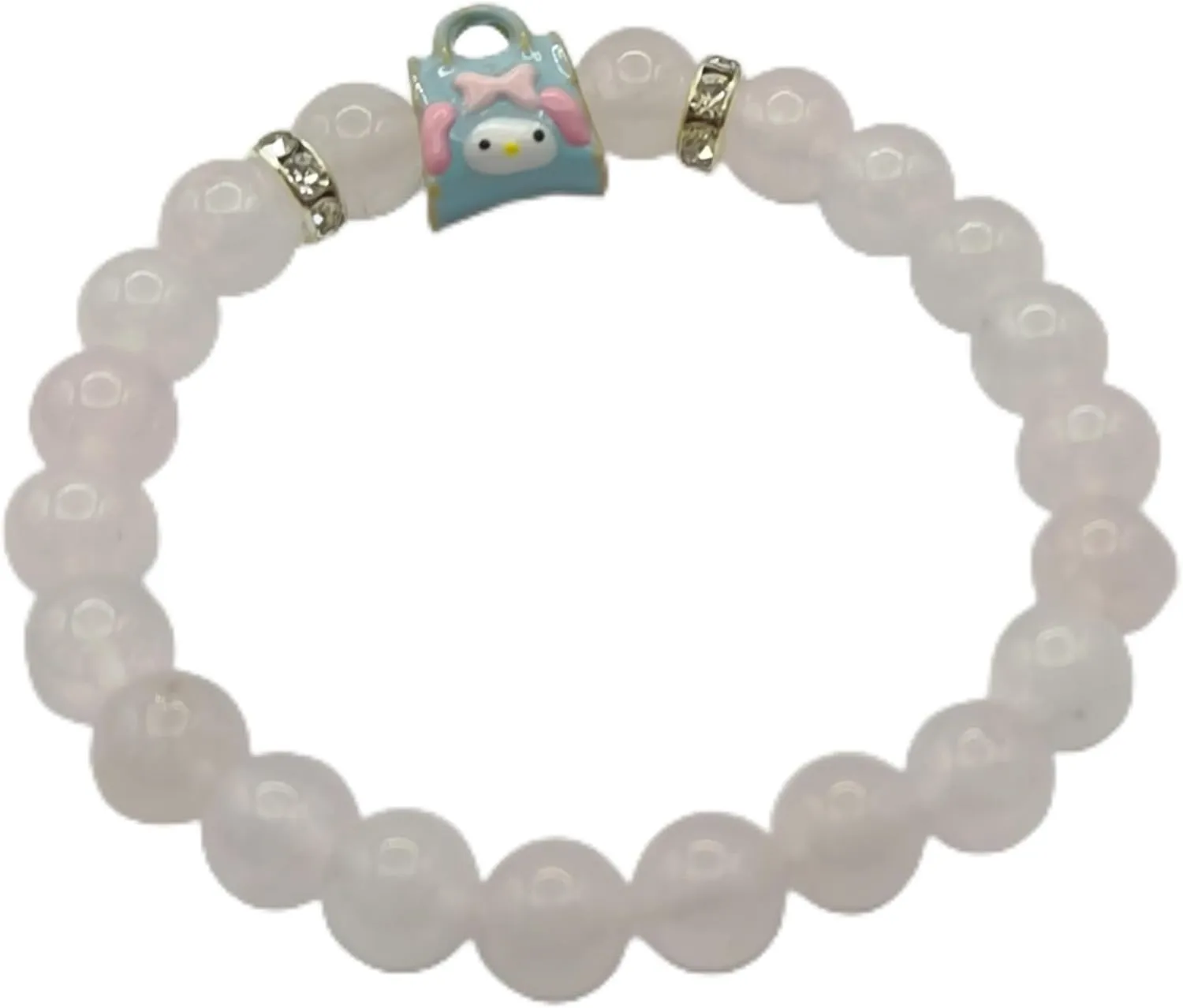Kawaii Bracelets Crystal Beads Bracelet Cute Cartoon Elastic Beaded Pearl Bracelets Jewelry Bracelet Gift for Fashion Anime Cartoon Accessories for Ladies Women Bff Friendship Wife Birthday Gift