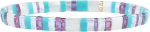 KELITCH Women Friendship Handmade Adjustable Elastic Colored Beaded Bracelet Bohemian Bracelet Fashion Jewelry Daily Wear Gift
