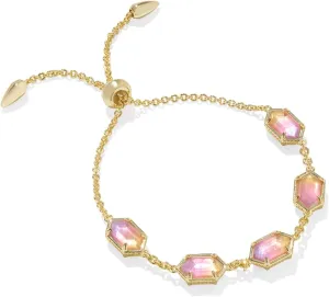 Kendra Scott Hallie Delicate Chain Bracelet, Gold-Plated Brass, Sunrise Watercolor Illusion, Fashion Jewelry for Women