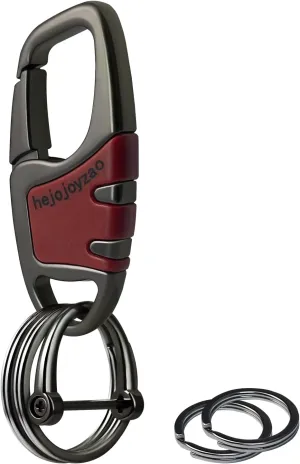 Keychain Clip Car Key Chain Hooks with 4 Heavy Duty Key Rings and 1 D Ring,Carabiner Keychain for Men and Women