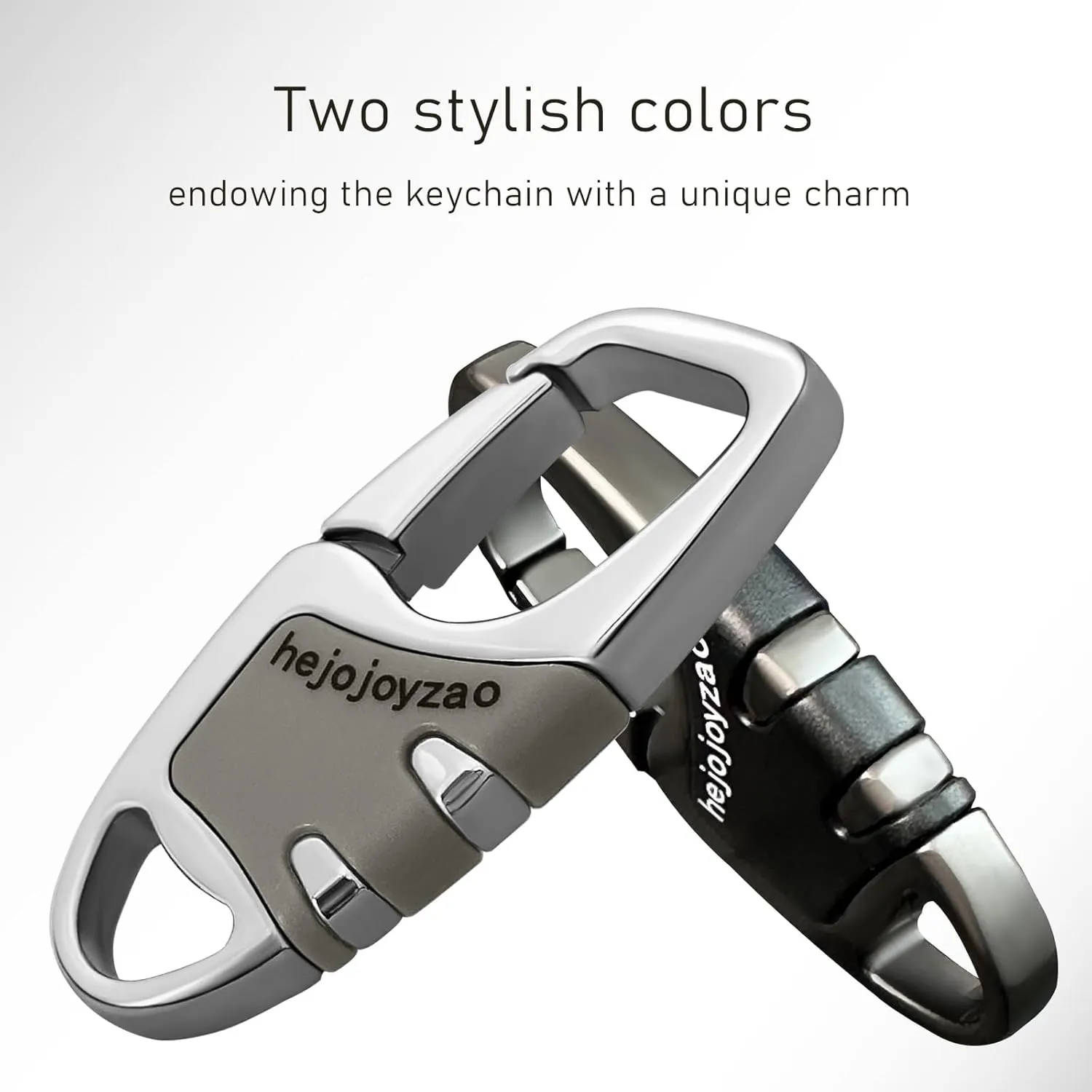 Keychain Clip Car Key Chain Hooks with 4 Heavy Duty Key Rings and 1 D Ring,Carabiner Keychain for Men and Women