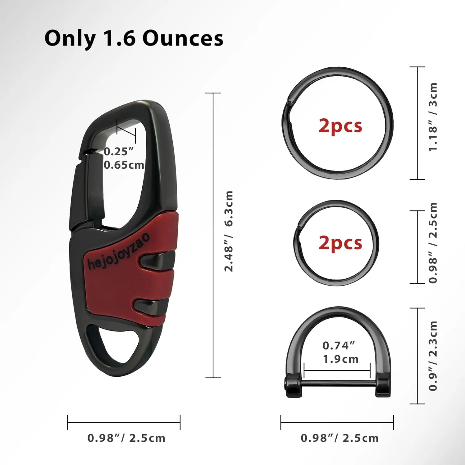 Keychain Clip Car Key Chain Hooks with 4 Heavy Duty Key Rings and 1 D Ring,Carabiner Keychain for Men and Women