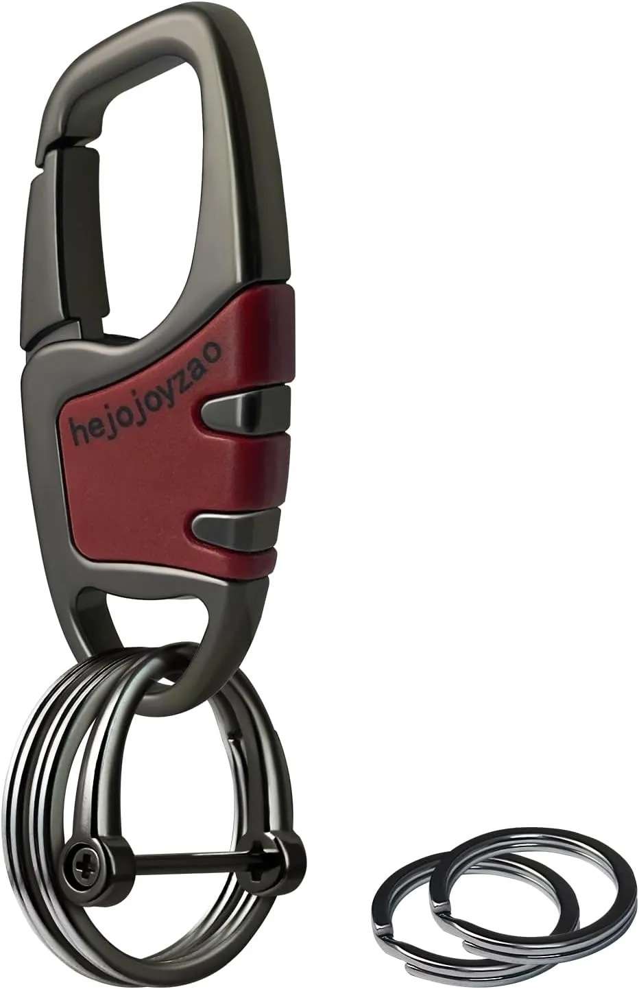 Keychain Clip Car Key Chain Hooks with 4 Heavy Duty Key Rings and 1 D Ring,Carabiner Keychain for Men and Women