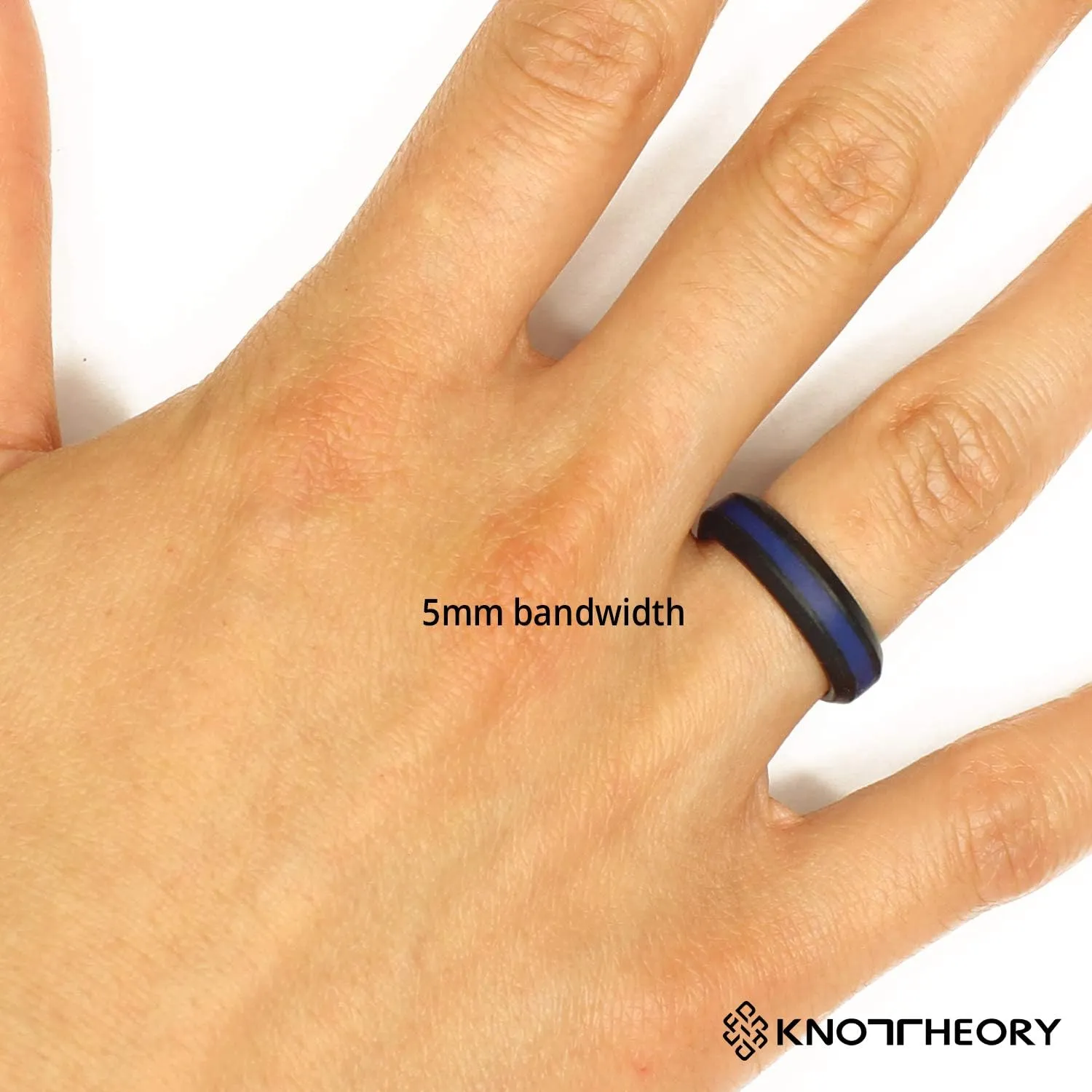 Knot Theory Striped Silicone Ring for Men and Women  Black, Grey, Red, Blue, Orange, Yellow, Purple