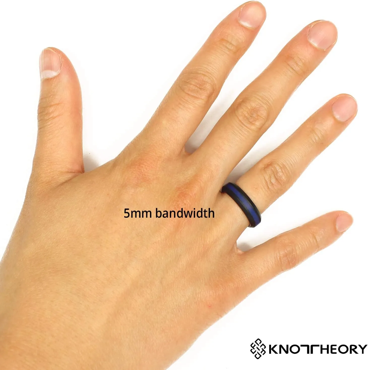 Knot Theory Striped Silicone Ring for Men and Women  Black, Grey, Red, Blue, Orange, Yellow, Purple