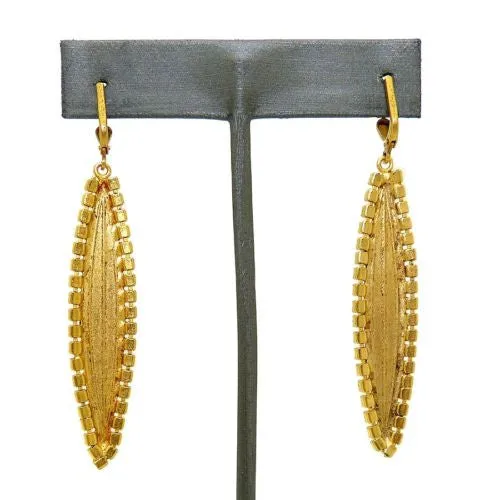 La Vie Parisienne Gold Lineage Oblong Earrings Pacific Opal Crystal 9410G