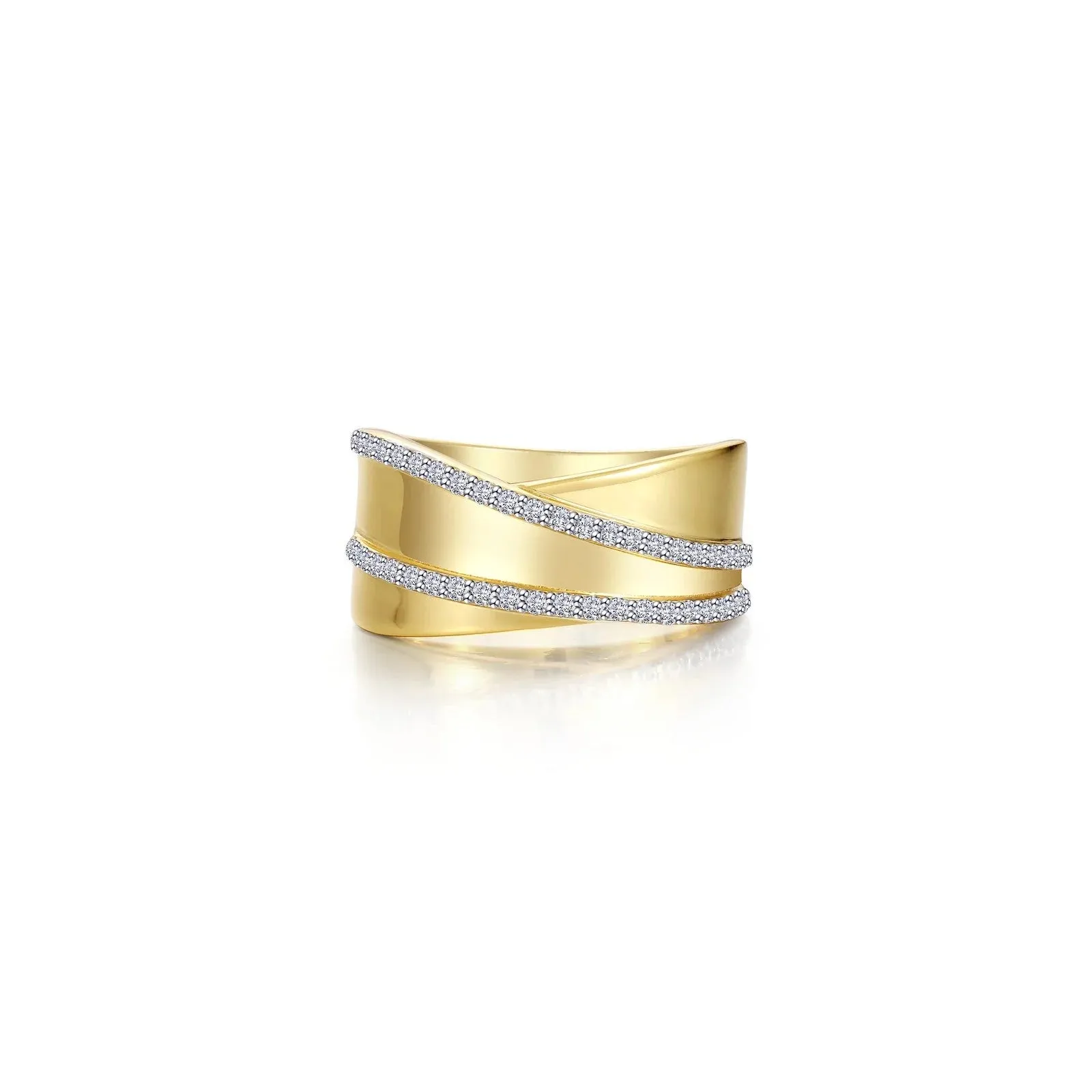 Lafonn Simulated Diamond Statement Criss-Cross Wide Band R0527CLT06