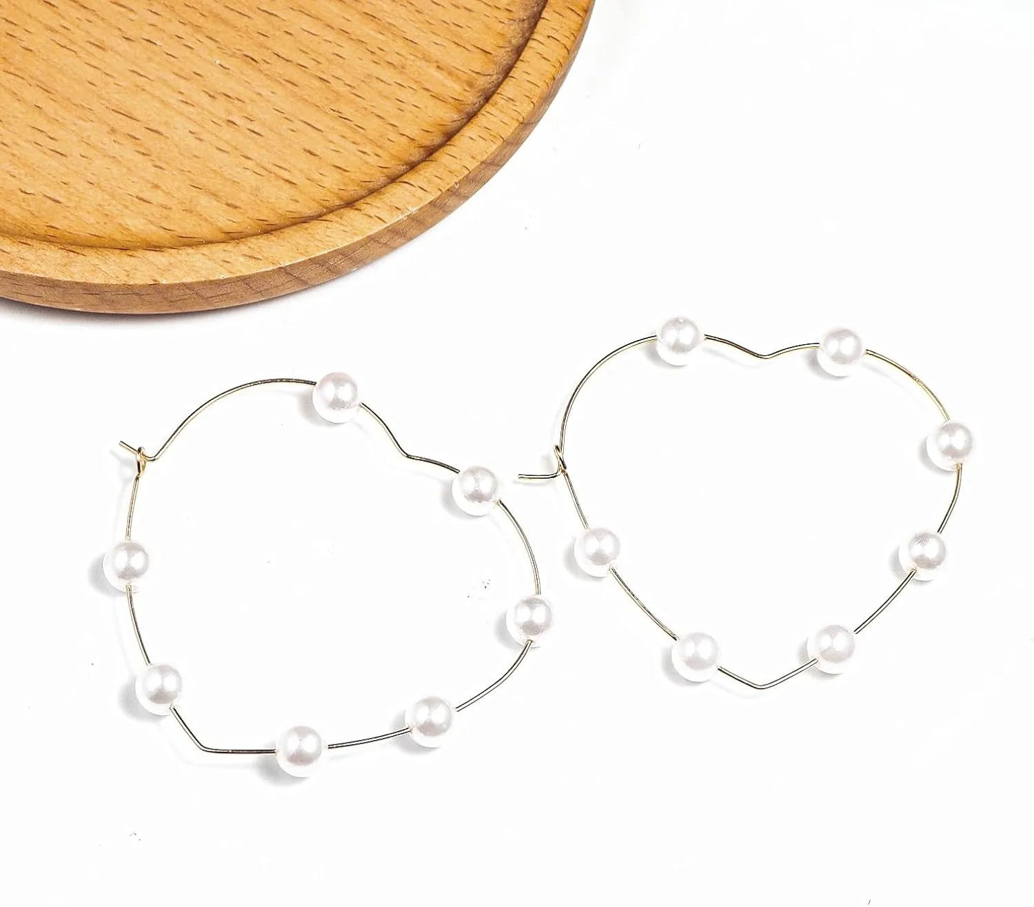 Large Hoops Circle Pearls Earrings 60mm90mmPmm Super Huge Gold Silver Thin Dangle earrings Elegant Women Wedding Jewelry
