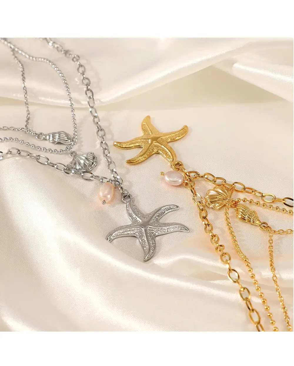 Layered Starfish Necklaces