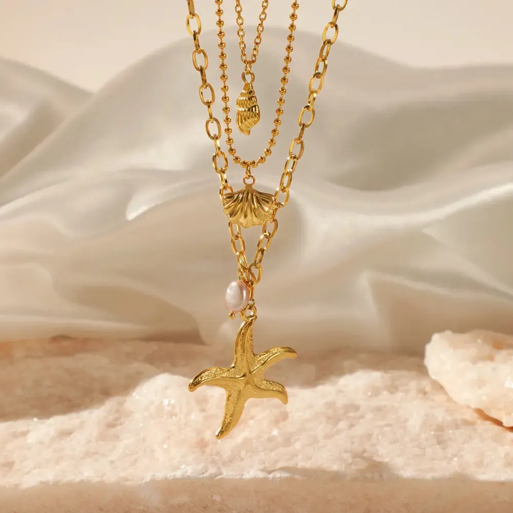 Layered Starfish Necklaces