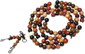 LIFKOME Sandalwood Buddha Bead Bracelet 108 Handmade Prayer Beads 6/8mm Wooden Bracelet for Men and Women