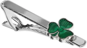 LIFKOME St. Patrick's Day Shamrock Tie Clip Men's Fashion Metal Tie Clip Sturdy and Stylish Tie Bar for Business and Party