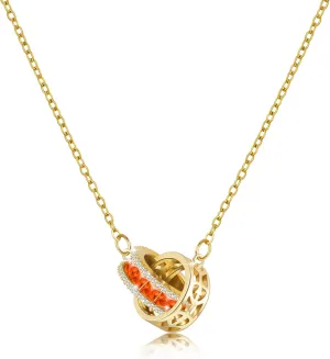 Linawe Moissanite Crystal Imitation Diamond Necklace for Women Trendy, Birthstone Rhinestone Dainty Jewelry, Circle Pendant Stainless Steel Chain Necklaces, Gold, Rose Gold and Silver Tones