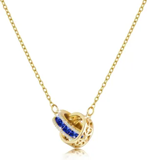 Linawe Moissanite Crystal Imitation Diamond Necklace for Women Trendy, Birthstone Rhinestone Dainty Jewelry, Circle Pendant Stainless Steel Chain Necklaces, Gold, Rose Gold and Silver Tones