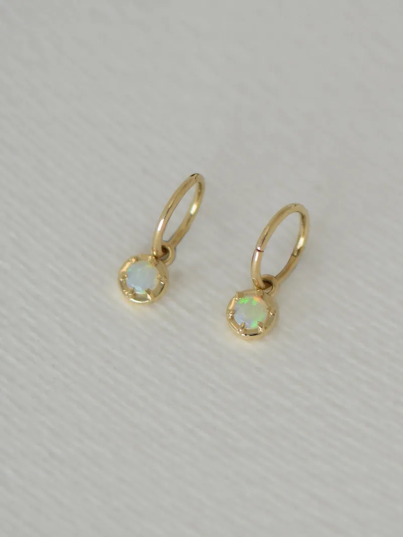Liv Opal Hoops - 9k Gold