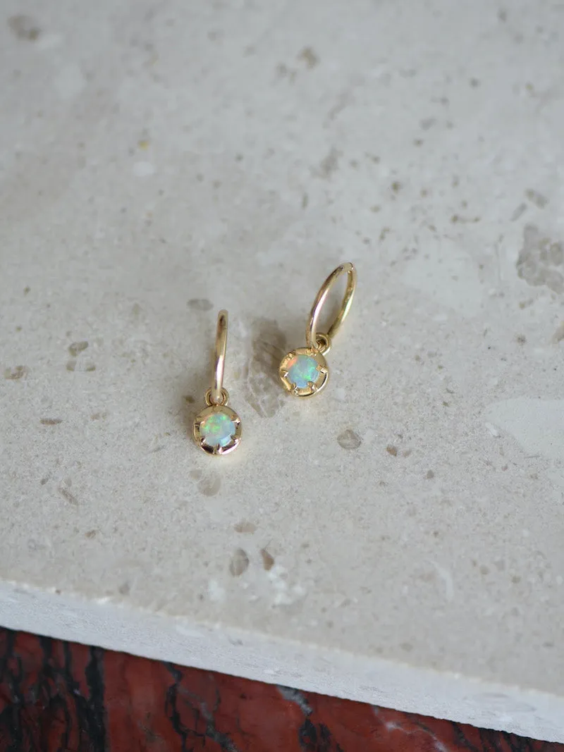 Liv Opal Hoops - 9k Gold