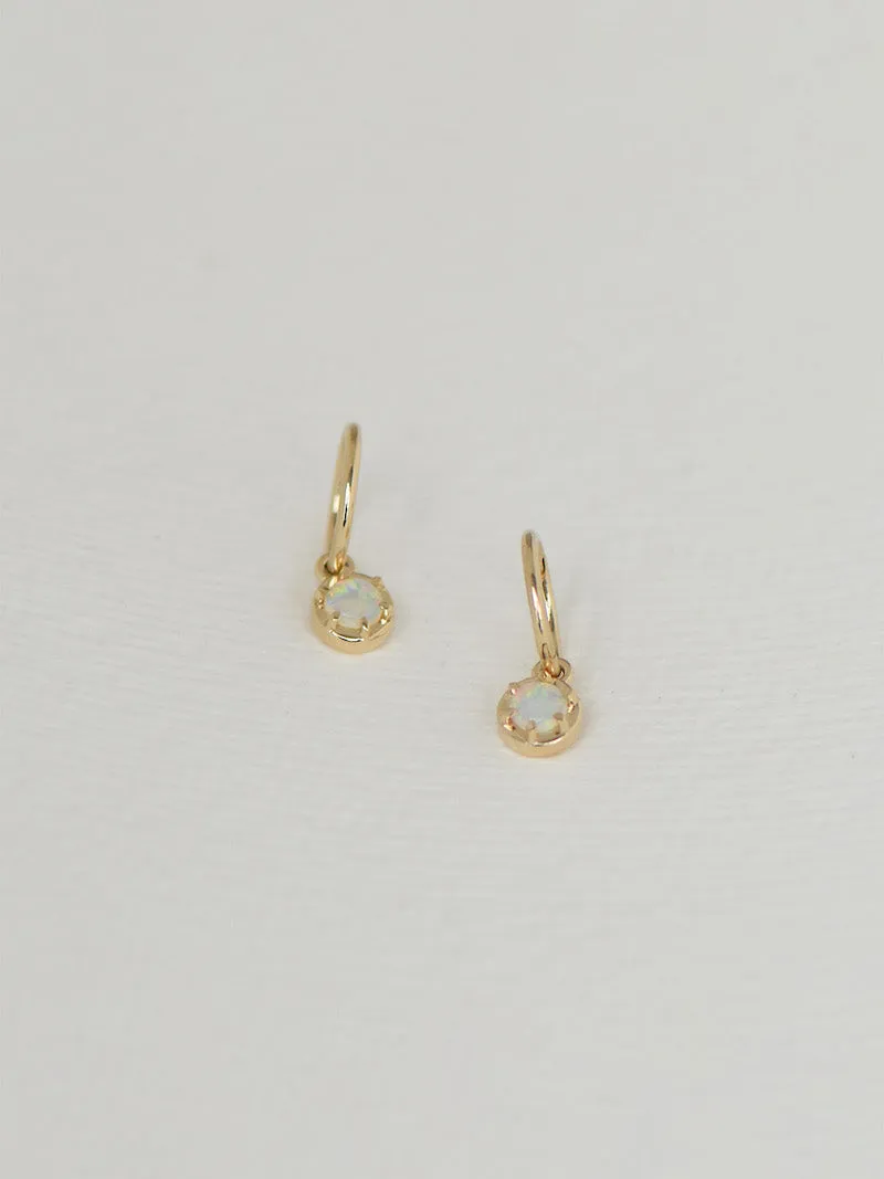 Liv Opal Hoops - 9k Gold