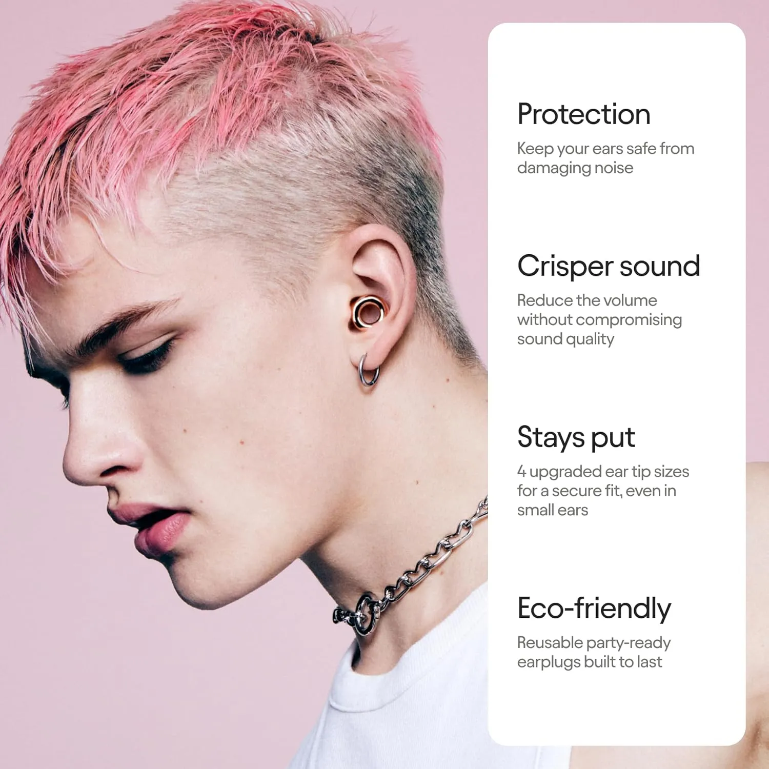 Loop Experience 2 Ear Plugs  Stylish Certified Hearing Protection for Concerts & Festivals, Live Events, Musicians, Sports, DJs and Nightlife  17dB Noise Reduction Earplugs (High-Fidelity)
