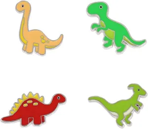 Lovely Dinosaur Cartoon Brooches Pins 4Pcs Set for Women Teen Girls Animal Enamel Pins Lapel Jackets Hat Backpacks Badge Brooch Pin Cute Jewelry Gifts Birthday