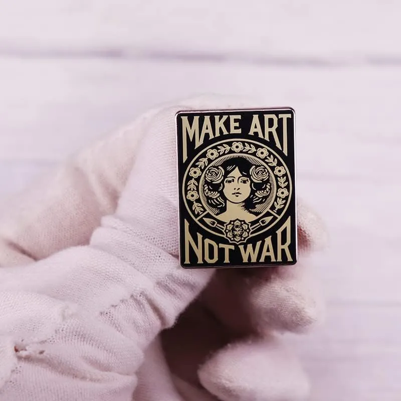 Make Art Not War Pin Lapel Pin Anti war peace art brooches badges for backpacks clothes hats accessories