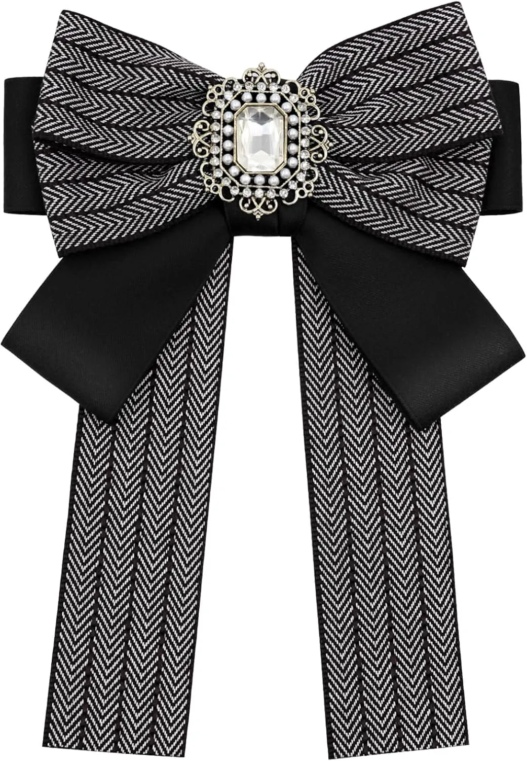 Mantieqingway Bow Ties for Women/Girls, Pre-tied Bowties with Brooches Pins Accessory for School Uniforms Wedding Party