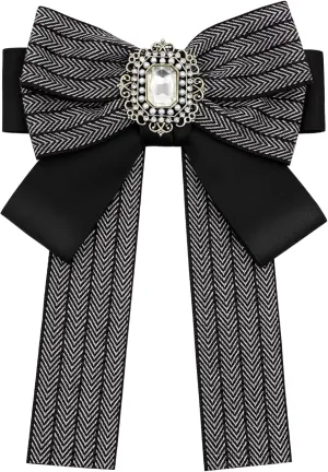 Mantieqingway Bow Ties for Women/Girls, Pre-tied Bowties with Brooches Pins Accessory for School Uniforms Wedding Party
