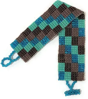 Mayan Arts Handmade Beaded Bracelet, Stacking Bracelets, Multi Color Beads, Friendship Gift, Native American Inspired Loom Wide 1 x 7.5 Inches
