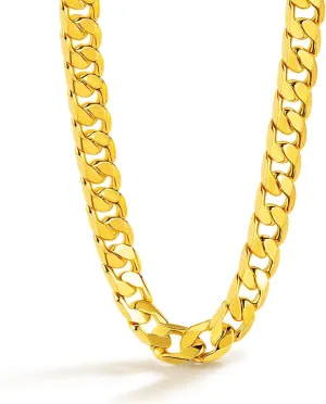 Men Italian 925 Sterling Silver Necklace 10-12MM Solid Diamond-Cut Cuban Link Curb Chain 16 to 30 Inch Fine Jewelry Gifts for Man Women