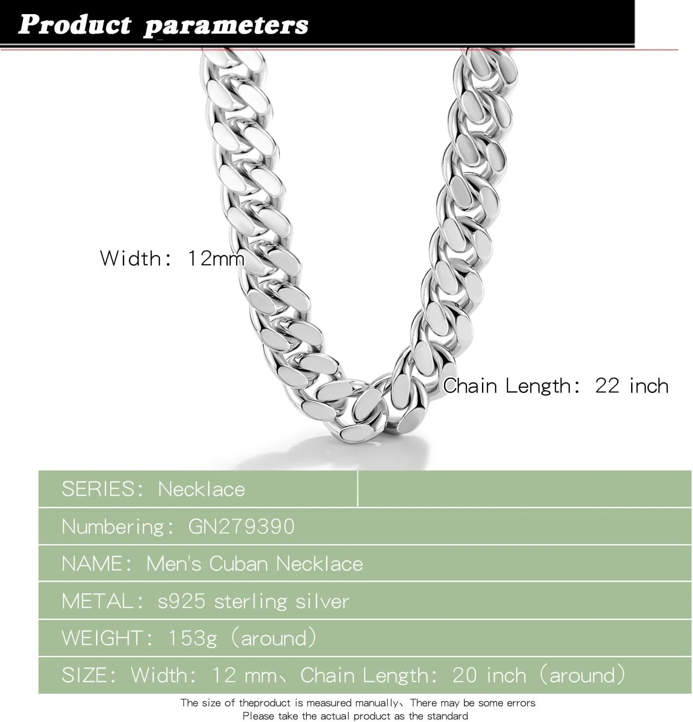 Men Italian 925 Sterling Silver Necklace 8-10-12MM Solid Miami Cuban Link Chain 18 "20" 22 "24" 26" 28 "30 "Man Women Jewelry Gift