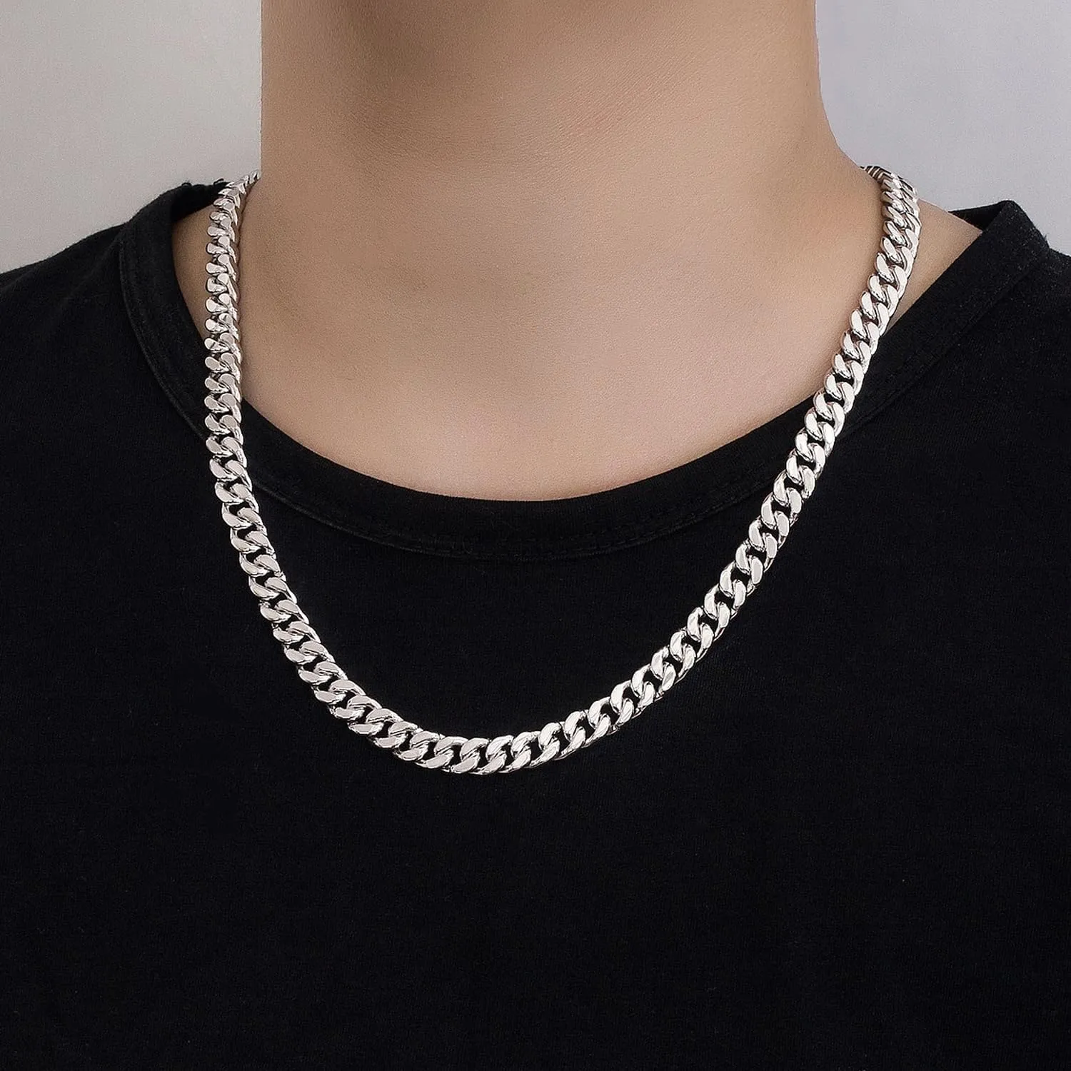 Men Italian 925 Sterling Silver Necklace 8-10-12MM Solid Miami Cuban Link Chain 18 "20" 22 "24" 26" 28 "30 "Man Women Jewelry Gift