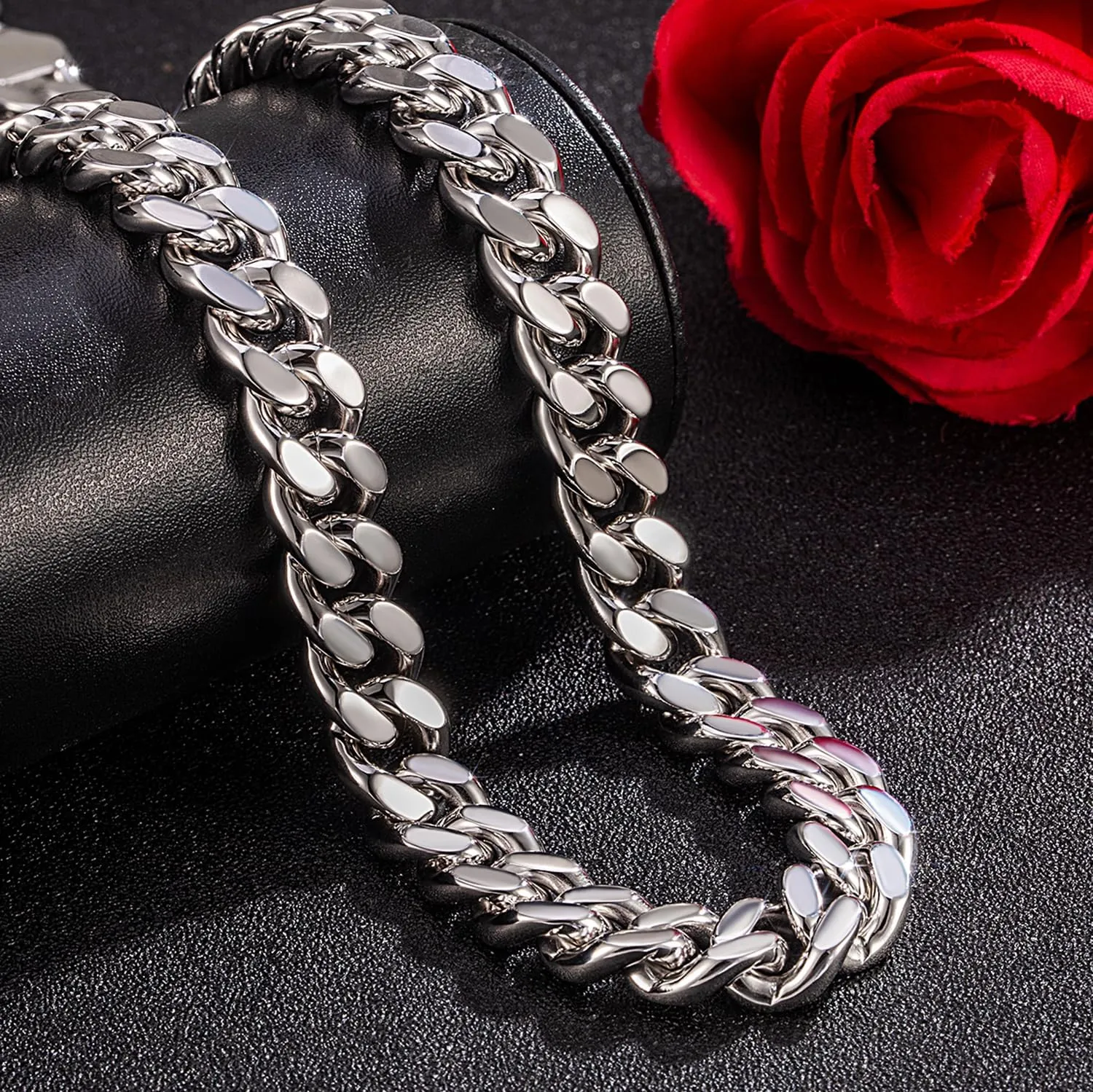 Men Italian 925 Sterling Silver Necklace 8-10-12MM Solid Miami Cuban Link Chain 18 "20" 22 "24" 26" 28 "30 "Man Women Jewelry Gift