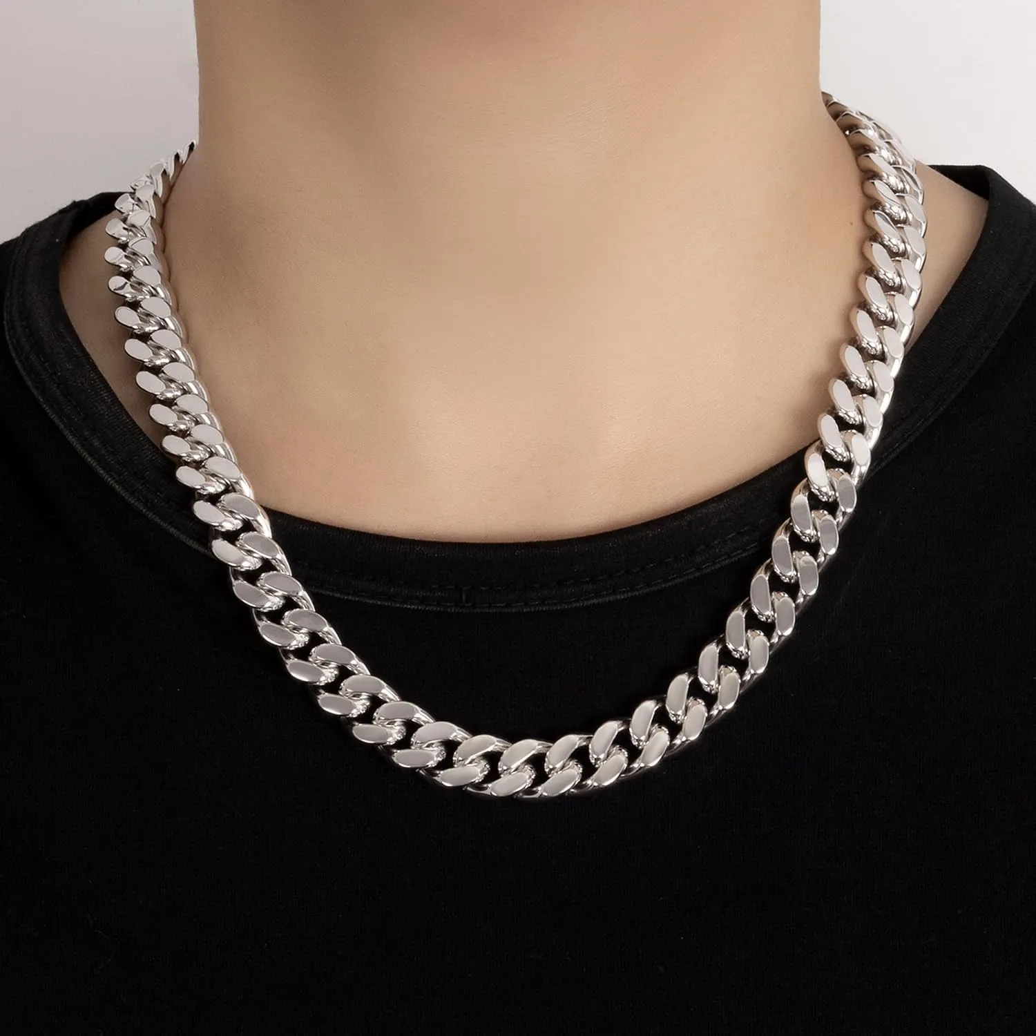 Men Italian 925 Sterling Silver Necklace 8-10-12MM Solid Miami Cuban Link Chain 18 "20" 22 "24" 26" 28 "30 "Man Women Jewelry Gift